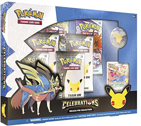 Pokemon TCG: Celebrations Deluxe Pin Zacian LV.X Booster Collection Box