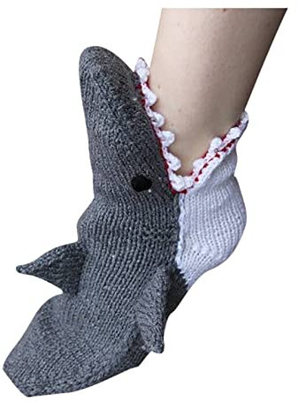 Unisex Strick Socken Lustige 3D Tier Socken Krokodil Chamäleon Fisch Hai Kreative Tierform-söckchen Damen Lustige Socken Cartoon Wintersocken Geschenke für Männer Frauen Bettsocken Sneaker Socken