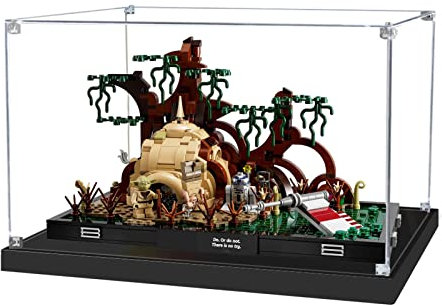 icuanuty Acryl Vitrine für 75330 Diorama Yodas Hütte auf Aagobah, Staubdichte Vitrine für Modelle Sammlerstücke (Nur Vitrine) (Transparent)