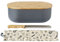 Pebbly NBA195 Brotkasten 4-in-1, Metall, Bambus, Edelstahl, Bio-Baumwolle, Schiefer
