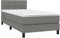 vidaXL Boxspringbett mit Matratze LED Bettgestell Einzelbett Polsterbett Bett Hotelbett Lattenrost Bettrahmen Schlafzimmerbett Dunkelgrau 90x200cm Stoff