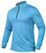 CARWORNIC Men's 1/4 Zip Sports Top Long Sleeve Golf Tops for Men Lightweight Gym Running T-Shirts Quick-Dry Outdoor Fishing Hiking Tops Casual Pullover Top Breathable Spring Workout Shirts Sea Blue