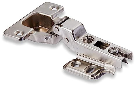 Intirilife 4-teiliges Set verdeckte Türscharniere aus silbernem Edelstahl - 11 x 6 x 2.5 cm - Für angenehmes Öffnen und Schließen von Türen ohne aufzufallen