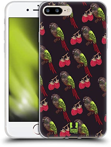 Head Case Designs Cacatúa Pájaros y Frutas Caso Funda de Gel Suave Compatible con Apple iPhone 7 Plus/iPhone 8 Plus