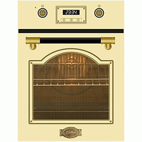 Kaiser Einbaubackofen EH 4796 ElfAD, Retro Backofen 45 cm, Autark, 50 L, 9 Funktionen,Teleskopauszug,Intelligent Sysytem,Easy clean-Emaille,Leder bedeckte Griffstange