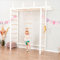 WoodandHearts Indoor Climbing Frame, Climbing Wall, Kids Gymnastics Bar, Swedish Ladder in White+Natural Wood Color (With Rope Ladder)