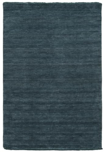 RugVista, Handloom Fringes, Teppich, 160 x 230 cm, Rechteck, Kurzflor, Modern, Care & FAIR Zertifiziert, Wohnzimmer, Schlafzimmer, Esszimmer/Küche, Flur, Büro, Nur chemisch reinigen, Dunkeltürkis