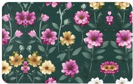 AkosOL Schöner lila Blumen-Teppich mit stilvollen gemusterten Flächen, bietet Komfort und Schönheit, wasserdicht und rutschfest, 80 x 50 cm, geeignet für den Innen- und Außenbereich