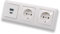EBROM USB-C und USB-A Unterputz Steckdose/Lader, 45+15 Watt Leistung, Schnellladefunktion für Wearables, Smartphones und Tablets mit 2 Stück Busch Jäger Steckdosen 20EUC-914 in Balance Si alpinweiß