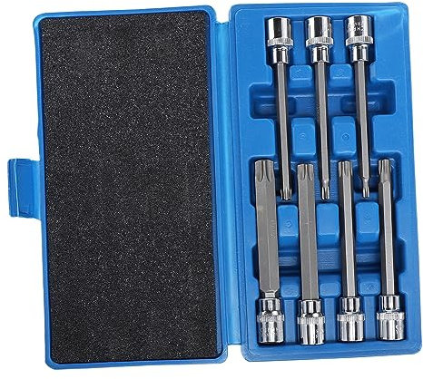 UPKOCH 7St Windbatch Pflaumenblütenhülle Inner star socket set Socket wrench set Blue and silver socket set verlängern Torx-Buchse Anzug Wind Charge Chrom-Vanadium-legierter Stahl