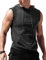 Babioboa Herren Hooded Tank Top Ärmelloser Workout Funktionsshirt Sport Fitness Hoodie Muskelshirt für Gym Training Grau XL