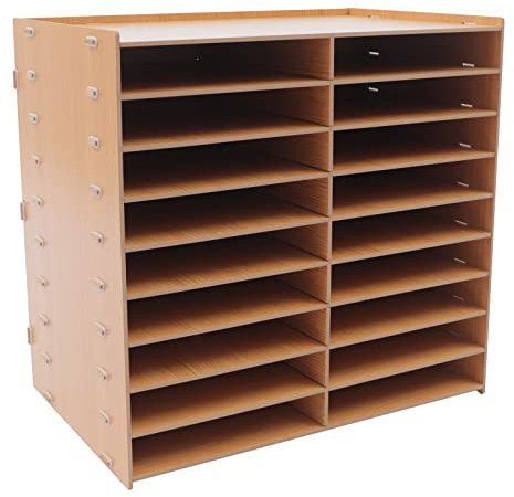 Dokumentenablage 9 Schichten, Holz A4 Briefablage 18 Ablagefächer, Schreibtisch Datei Organizer Ablagesystem für Büro Arbeitszimmer Schule Office 51.8 x 33x 49 cm (Braun)