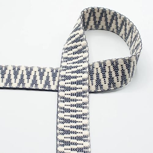 Die Stofftante Taschengurtband Gurtband für Taschen | 40 mm | Multicolor | Meterware (Natur-dunkelblau)