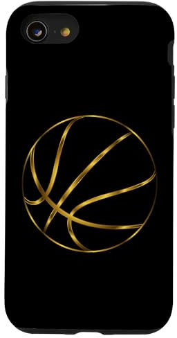 iPhone SE (2020) / 7 / 8 Black & Golden Basketball Ball For Boys Girls Sports Lovers Case