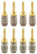 Nakamichi FanLock Excel-Serie 24 Karat vergoldeter Bananenstecker, 10 AWG – 18 AWG, 4 mm Dicke für Lautsprecherverstärker, Hi-Fi Stereo Heimkino Audiokabel Schnellanschluss, 8 Stück (4-Paare)