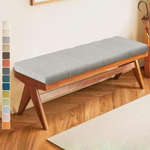 Lsjoaw Bankauflage 170 X 35 X 6CM Sitzkissen Bankpolster Wasserdicht Schmutzabweisend und Kratzfest Sitzkissen für Fensterbank Esstisch Gartenbank Schaukel Terrasse Bank Drinnen Sitz Grau