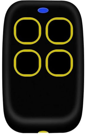 Telecomando cancello universali multifrequenza da 280 a 868 mhz, radiocomando 4 Canali universale, rolling code programmabile per portone garage (Giallo)