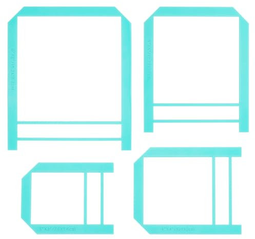 BENECREAT 4Pcs 4 Größen Mini Buchbinderei Werkzeuge, Acryl Haftnotizen Buchbinder Guide Schablone, Buchbinderei Lineal Scrapbooking Werkzeug für tragbare Notebook Journal Handbuch Machen, Türkis
