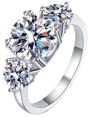 LOEXZAH 3 Karat 18K Weißgold Damen Moissanite Ringe für Frauen S925 Moissanite Ehering für Braut Set Simulierter Diamant Versprechen Ring Verlobte Labor Grown Damen Diamantringe