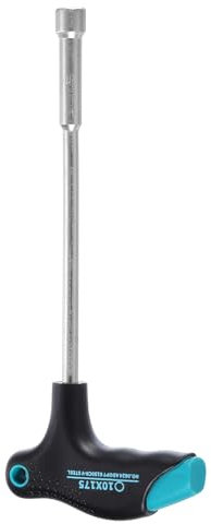 sourcing map T-Handle Metric Nut Driver 10mm Dia 175mm Shank 6 Point Hex Socket Screwdriver with Non-Slip Handle for Tightening and Loosening Fasteners