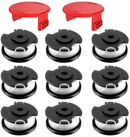 MALNDTK Ersatzschnurspule, Ersatzfadenspule für Einhell Akku-Rasentrimmer GE-CT 18/28 Li, GE-CT 18/28 Li TC, für Einhell Ersatzfadenspule TLE-03, Kappe TLE-03-1 (9 Spulen + 2 Kappe)