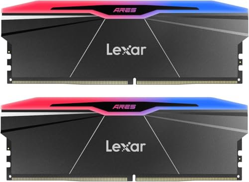 Lexar Ares Gen2 RGB DDR5 RAM 64GB Kit (2x32GB) 6400MHz, DRAM Memoria 288-Pin UDIMM, PC Memoria de computadora Juegos para XMP 3.0/AMD Expo, CL32-39-39-89, 1.4V (LD5U32G64C32BR-RGD)
