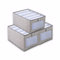 Kongming Schrank Organizer Kleiderschrank, 3 Stück Ordnungsboxen Kleiderschrank Ordnungssystem, Faltbare Aufbewahrungsboxon Stoff mit Transparentem Fenster für Kleidung Aufbewahrung(grau, 36*25*20cm)