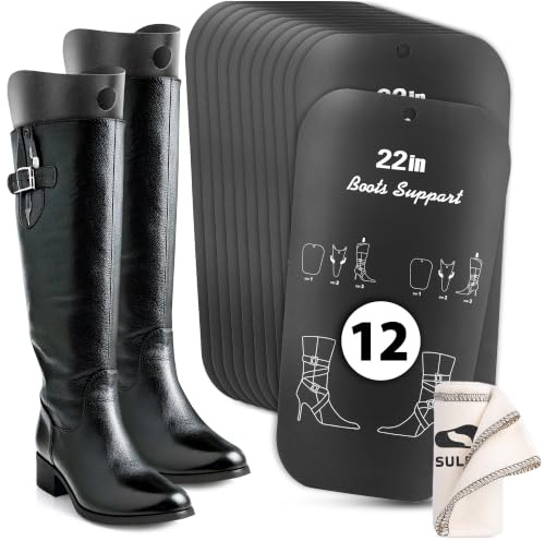 SULPO Stiefelspanner für hohe Stiefel, Overknees und Reitstiefel, Stiefelformer aus Kunststoff, Stiefelhalter für Damen und Herren, 22 Zoll, 12 Stück (6 Paar)