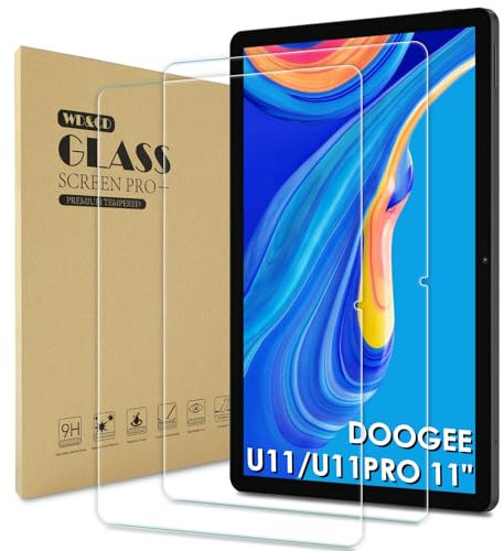 WD&CD 2 Pack Screen Protector Compatible with DOOGEE U11/U11 PRO/Tab A9+/Tab A9 Pro+ 11 inch, Tempered Glass Film Replacement for U11/U11 PRO/Tab A9+/Tab A9 Pro+ 11 inch Anti Scratch Anti Bubble