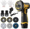 12V Mini Cordless Angle Grinder, 3 Grinding Disc, 19500 RPM, M5 Spindle Thread, 6 Cutting Blades, Rechargeable Lithium Battery, Cordless Angle Grinder Tool Set for Grinding, Cutting & Polishing