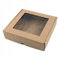 25x25x3 cm Box mit Fenster quadratisch Eco braun - 5er Set -