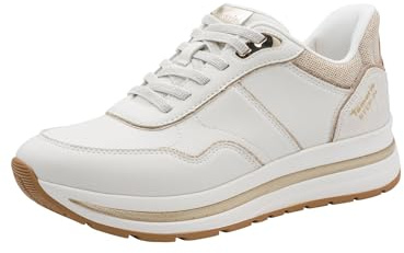 Tamaris Damen Sneaker Textil, weiß, 38 EU