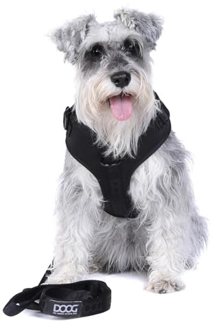 DOOG – Neoflex Hunde-Softgeschirr – Schwarz – Schnelltrocknend, wasserfreundlich und verstellbar für optimalen Sitz – Ideal für Strandspaziergänge und aktive Hunde im Freien – Extra Groß