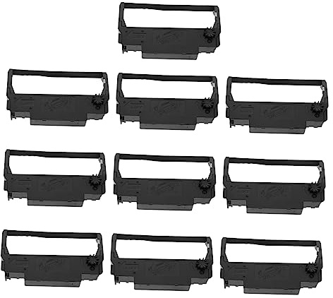 HOMSFOU 10 Stück Schwarzes Nylon Tintenband für Kassen und Nadeldrucker Abriebfest und Hitzebeständig Geeignet für Büro und Familie mit Kreativem Design