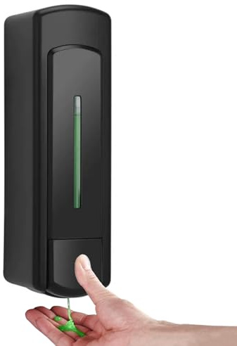 IBOCDWAMA 350ML Seifenspender Schwarz Wandmontage, Einkammer Shampoo- und Duschgel Spender Bad Küche Seifenspender Wandbefestigung Ohne Bohren Pumpspender Wand für Zuhause, Hotel, Restaurant