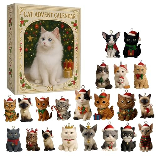 Countdown-Überraschungs-Adventskalender mit geheimnisvollem Sammlerstück für Kinder und Familie (White, 26cm)