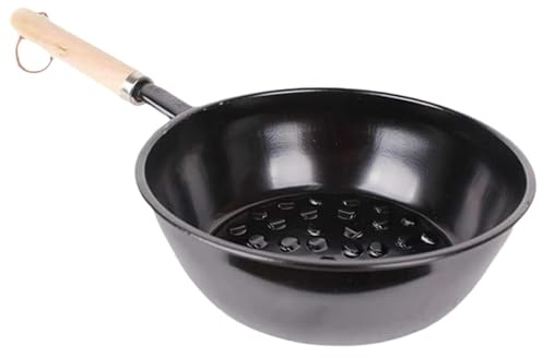 Kohle-Kohle-Topf aus feinem Eisen, Holzgriff, 0,3 mm, Kohle-Brenner für Grill, 105 g, Verbrennungswerkzeug für Blumentopfboden