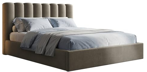 Mirjan24 Polsterbett Fynro mit Bettkasten, modernes Doppelbett inkl. Lattenrost, Elegantes Bett mit gepolstertes Kopfteil, Verschiedene Größen (Margo 227.01, 180 x 200 cm)