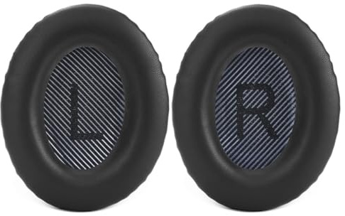 INF Ersatz-Ohrpolster kompatibel mit Bose QuietComfort 35 / QC35 II, Hochwertiges Protein-Leder mit Memory-Schaum, Verbesserte Geräuschisolierung, Einfache Montage inklusive Werkzeug, Schwarz