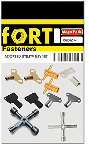 Fort Fasteners Workshop Assortment of Utility Keys for Meter Box and Radiators Fort Fasteners 11pc Set