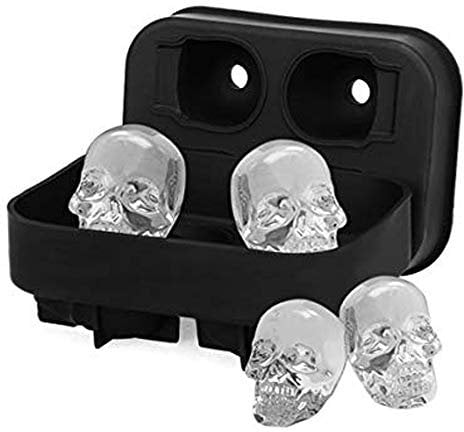 Generise 3D Silicone Skull Shape Ice Cube Trays Mold Mould Cocktails Whisky Halloween