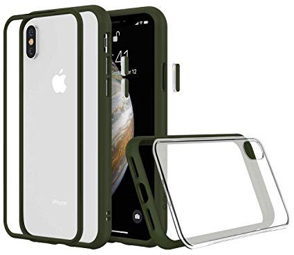 RhinoShield Modulares Case kompatibel mit [iPhone XS] | Mod NX - Anpassbare & stoßdämpfende Schutzhülle im schlanken Design - 3.5 Meter Fallschutz - Camo Grün