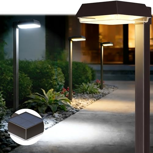 4Pack Solar Pathway Lights Outdoor 300LM 2-in-1 Warm White & Daylight Modes