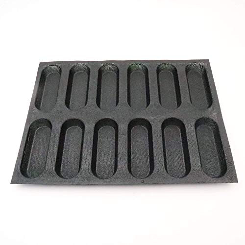 Senmubery Formas de Molde de Pan Francés Perforado Antiadherente de Silicona, Moldes de Hot-Dog, Moldes de Pan