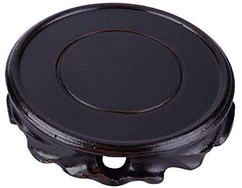 Fydun Round Base Vase Aquarium Lila Sand Pot Fishbowl Stand Stein Ornament Holz Weihrauch Brenner Base Sockel Stand(Inner Diameter 10cm)