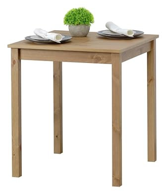 hagge home Skandinavisch Holz Tisch 68 x 68 Esstisch Küchentisch Schreibtisch Esszimmertisch Desk Homeoffice Kinderzimmertisch Esszimmertische Esstische Wohnzimmertisch Arbeitszimmertisch Klein Braun