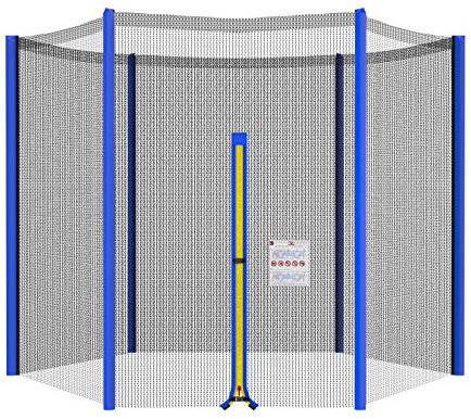 Mehomei Trampolin Ersatznetz Ø 305 cm 6 Stangen, Trampolin Sicherheitsnetz Ersatz Netz, Rundes Schutznetz - Blau