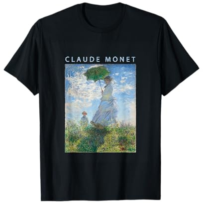 Claude Monet Lustiges T-Shirt, Kunst, Sonnenschirm, Impressionismus, Gemälde, Herren, Damen, lustige Kleidung, Kunst, Geschenk, Ölgemälde T-Shirt