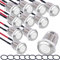 RUNCCI-YUN 10pcs 12mm Taster Wasserdicht,Metall Drucktastenschalter ，Edelstahl,12V Momentanen Druckschalter, für hupen, Klingel,Auto Runde Mini Drücken Taster (Flachkopf)