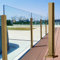Geländerpfosten Glasklemme Glasgeländerpfosten Gold, Glasklemme Aus Edelstahl Balustrade Panels Spalte Quadratisches Spigot-System Mit Spielautomaten, Bodentreppen-Balkon-Stützclips Einfach Zu Install